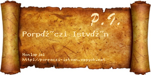 Porpáczi István névjegykártya